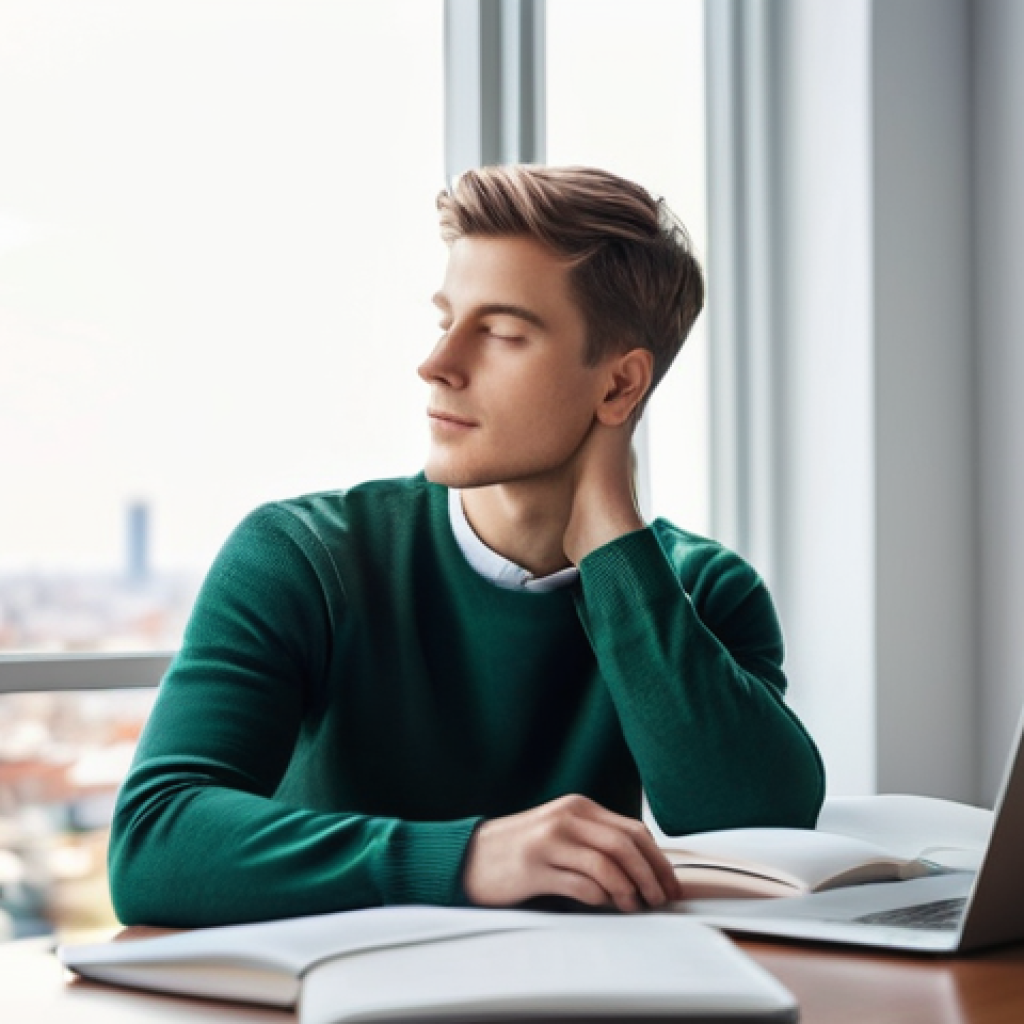 내면 평화 명상과 자기개발의 연관성 - **Prompt 1: Focused Tranquility in a Modern Workspace**
"A young adult, dressed in smart-casual,...