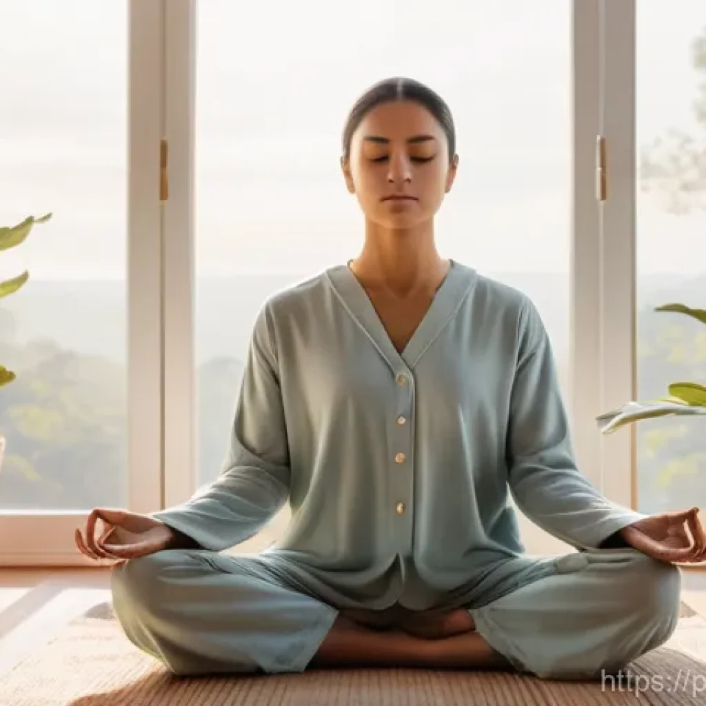 내면 평화 명상에 적합한 시간대 - **Morning Serenity: The Dawn of Awareness**
A person in their late 20s to early 30s is meditatin...